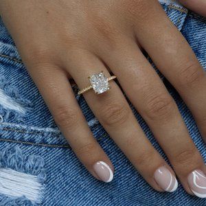 Radiant Cut Engagement Ring, 3 CT Radiant Cut Wedding Ring